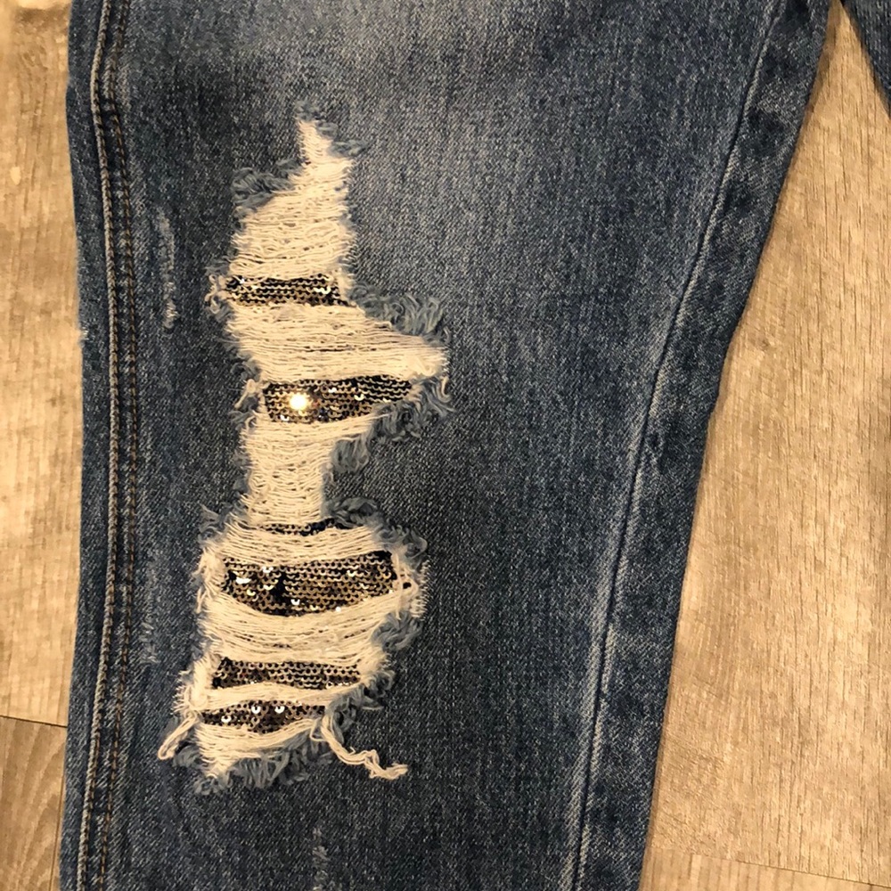 ‼️MAKE OFFER‼️ dayglow distressed sequin jean - Picture 6 of 8